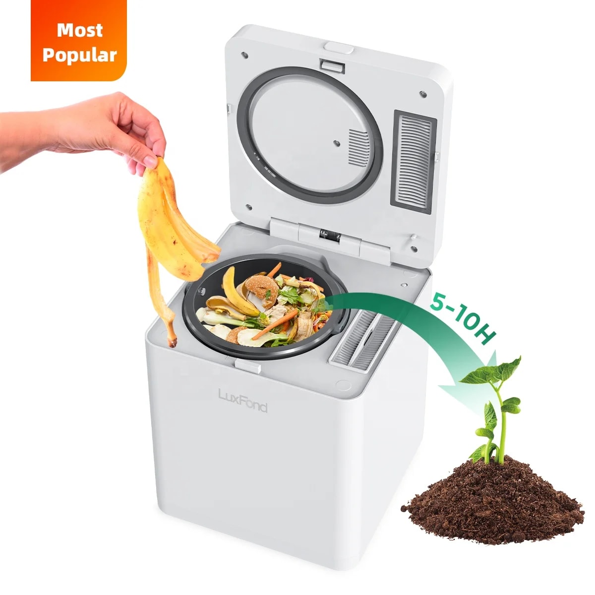 Compostiera Elettrica Smart per Rifiuti Alimentari – LuxFond 3.3L