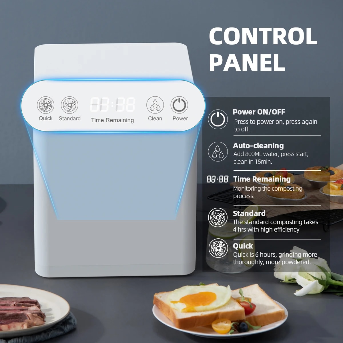 Compostiera Elettrica Smart per Rifiuti Alimentari – LuxFond 2.5L - Immagine 3
