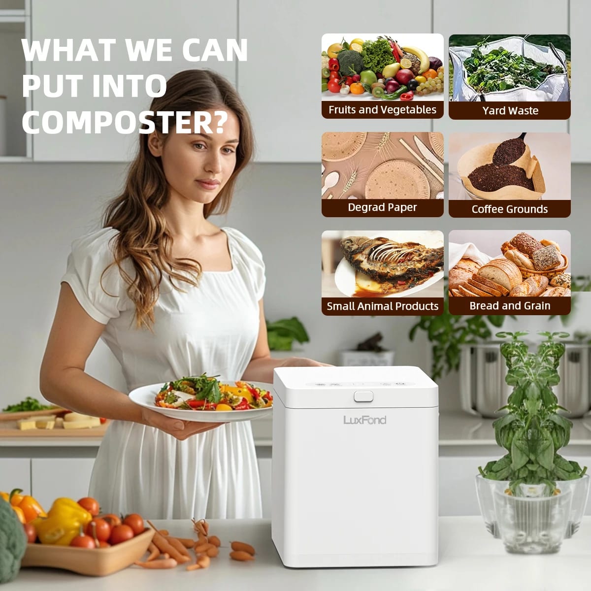 Compostiera Elettrica Smart per Rifiuti Alimentari – LuxFond 2.5L - Immagine 4