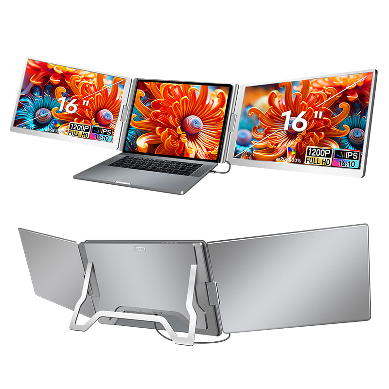 Doppio Monitor per Portatile  da 16" pollici Ruotabile 360°