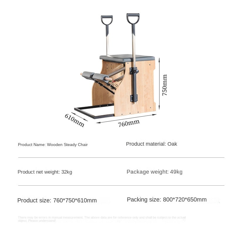 Sedia Pilates riformatore Portatile in legno di quercia - Immagine 6