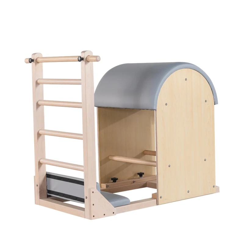 Barile a Scala Pilates Portatile e Regolabile in Legno d’Acero
