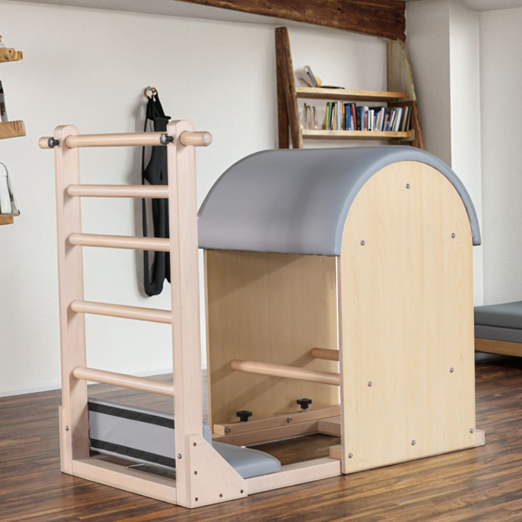 Barile a Scala Pilates Portatile e Regolabile in Legno d’Acero - Immagine 5