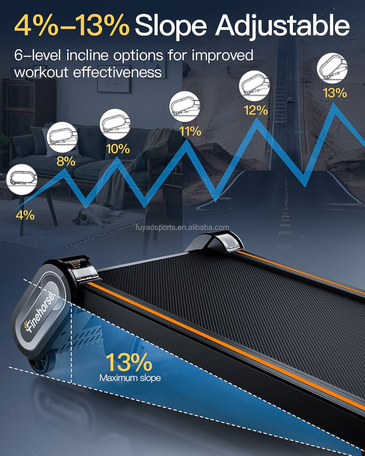 Tapis Roulant Pieghevole con Inclinazione Automatica 13% - Immagine 6
