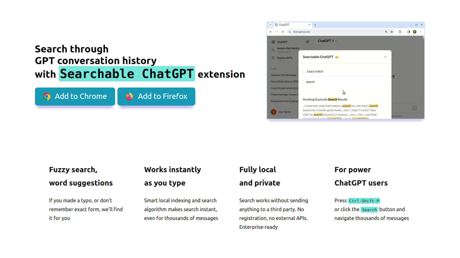 Searchable ChatGPT screenshot