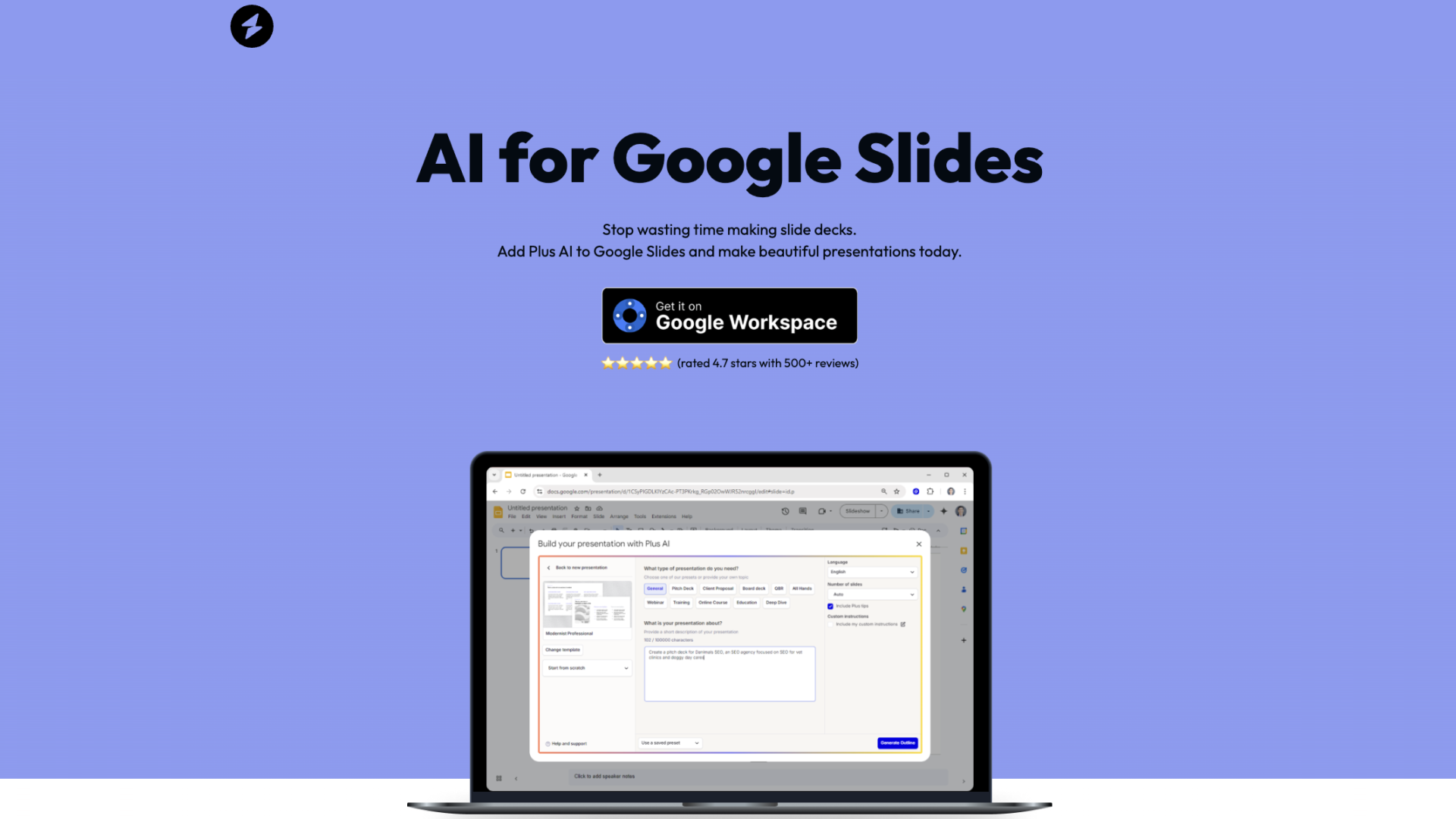 AI for Google Slides screenshot