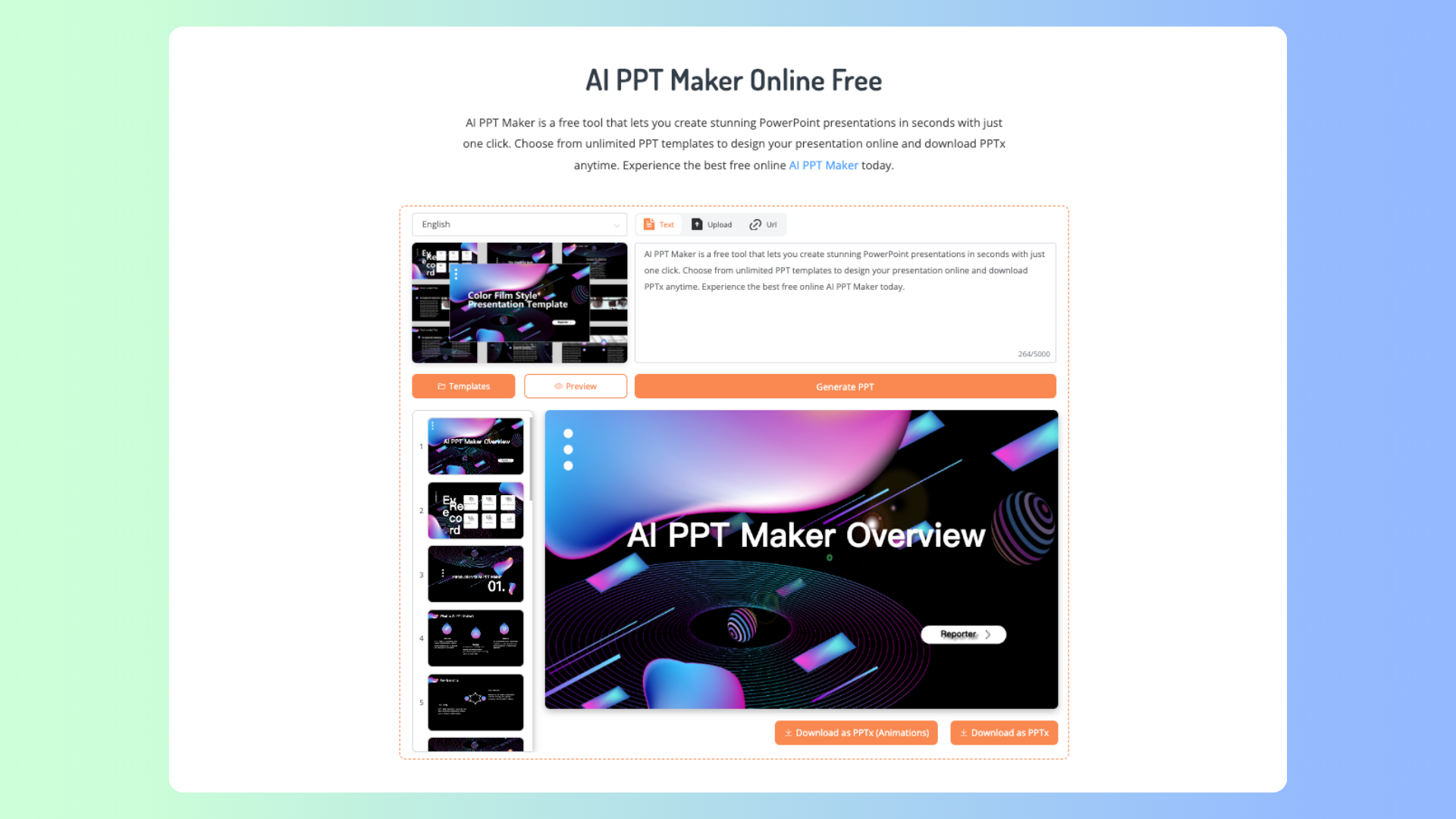 AI PPT Maker screenshot
