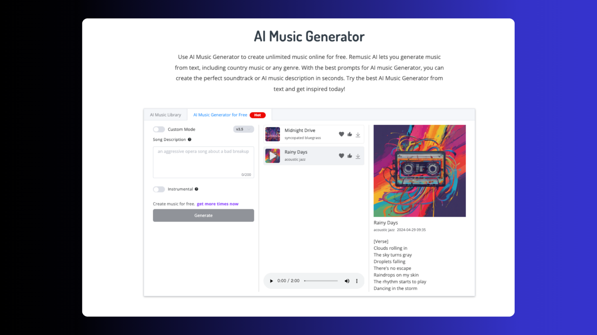 Remusic screenshot