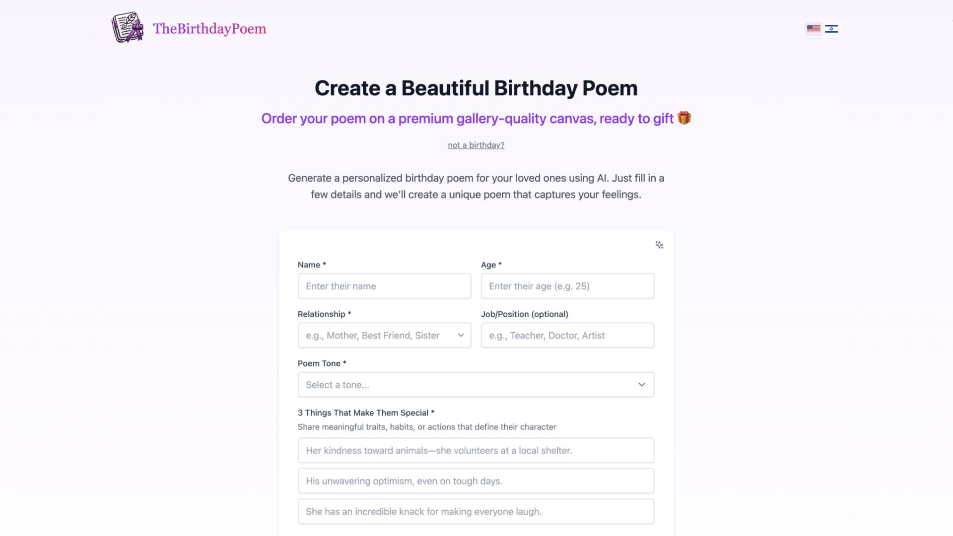 The Birthday Poem screenshot
