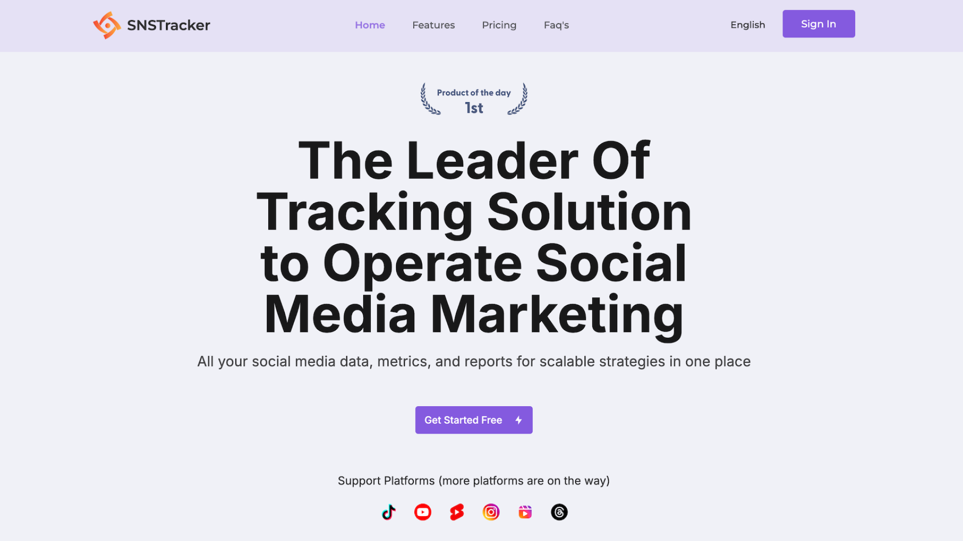 SNSTracker screenshot
