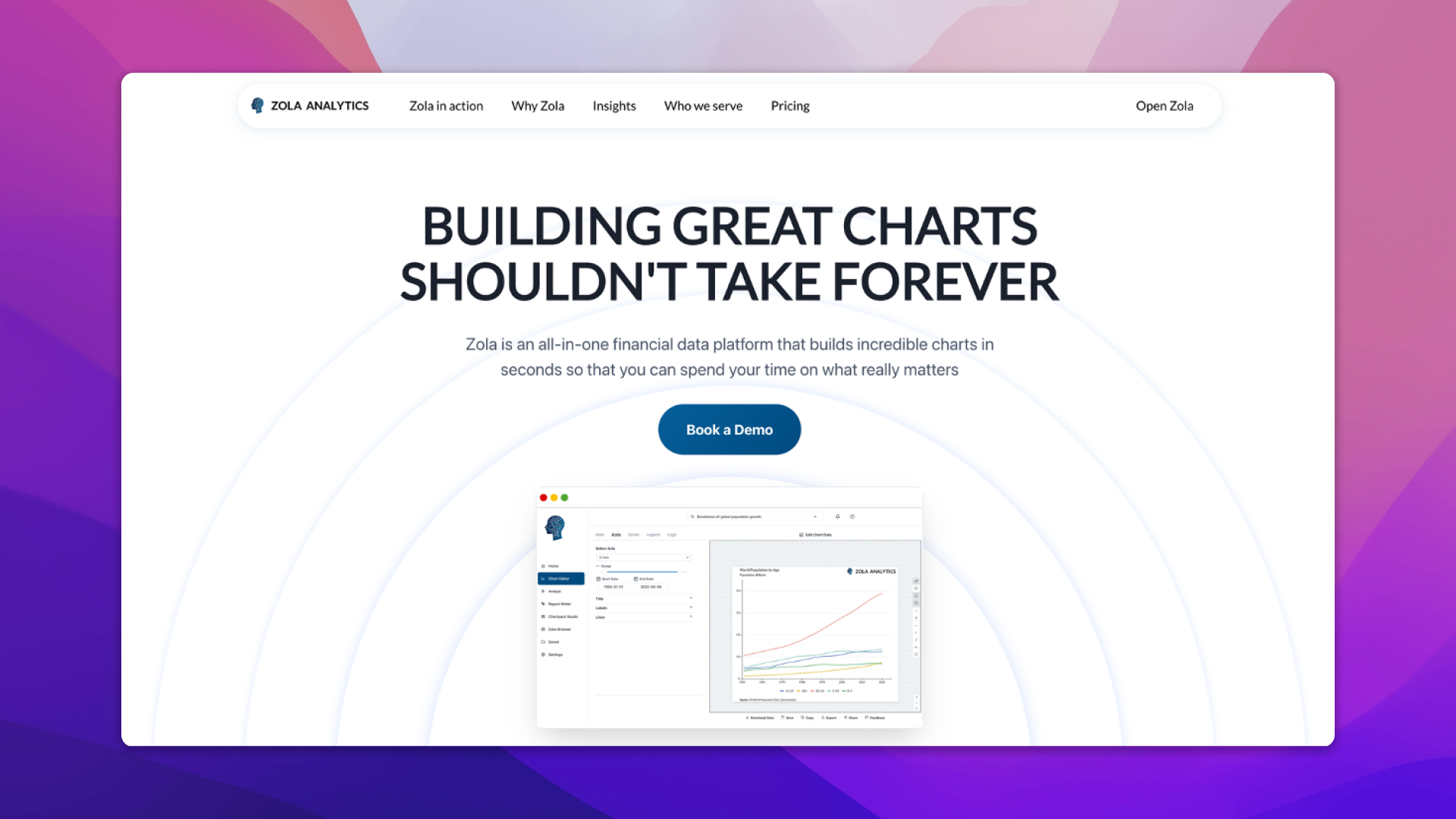 Zola Analytics screenshot