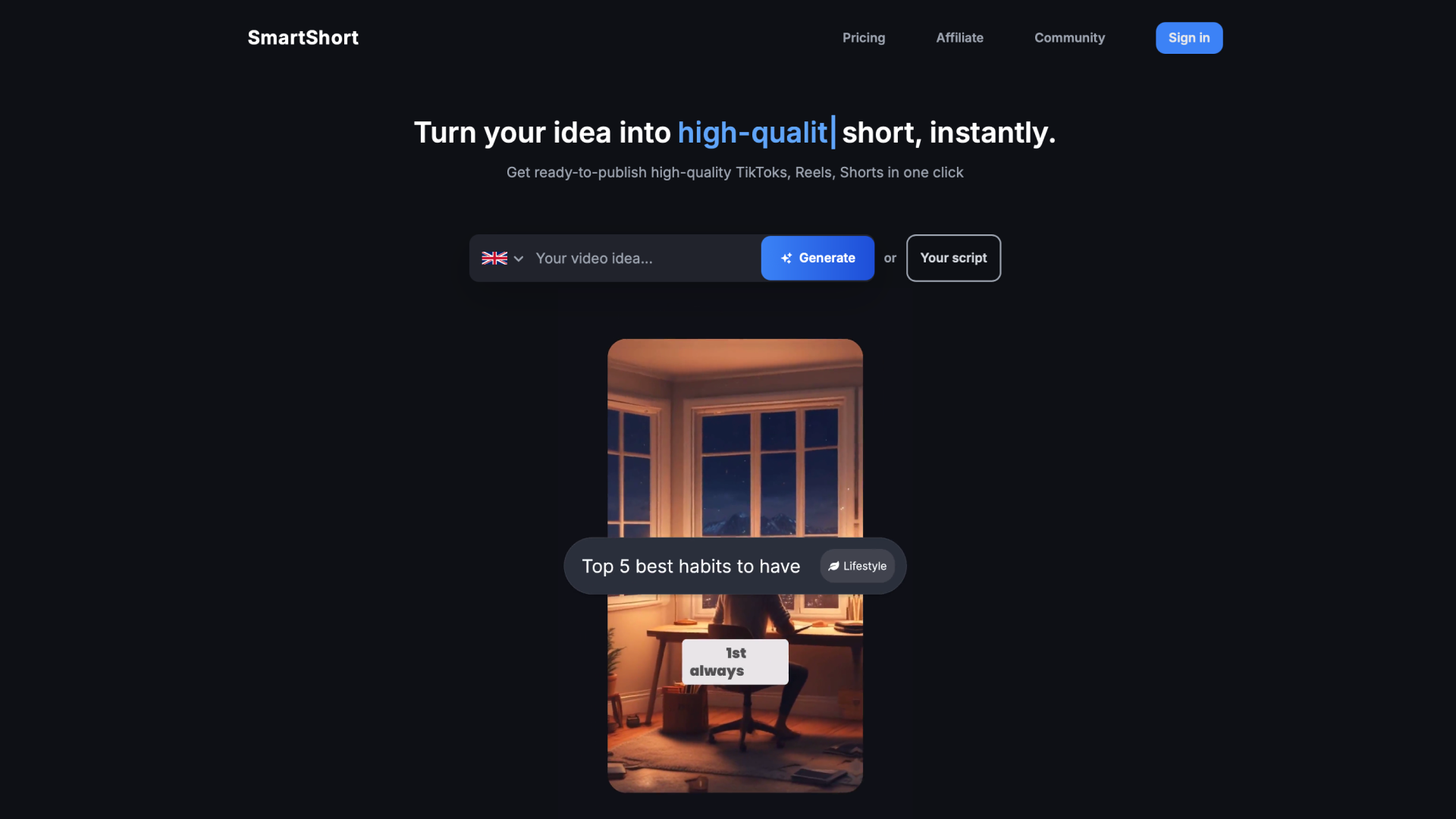 Smartshort screenshot