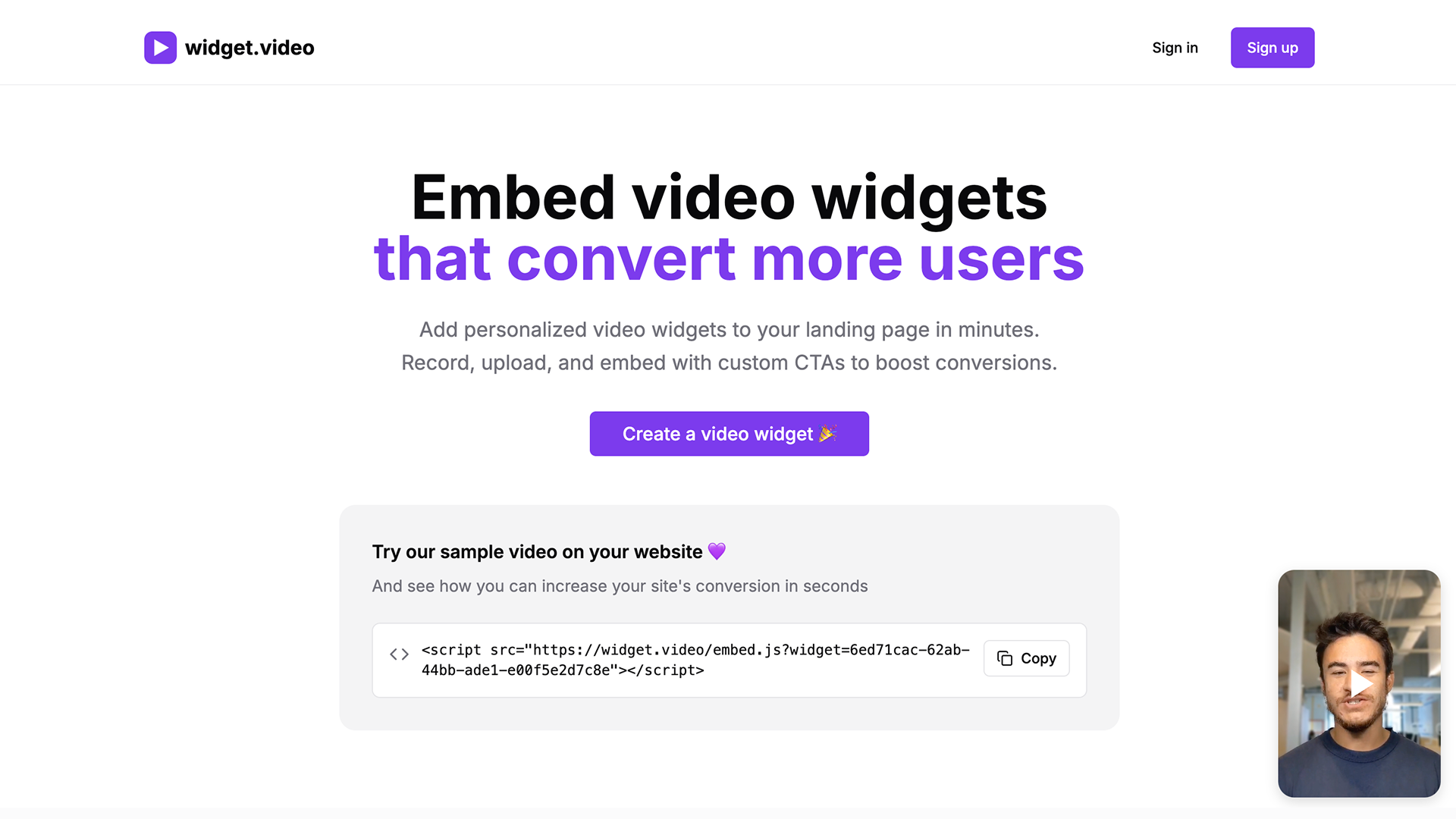 Widget.video screenshot