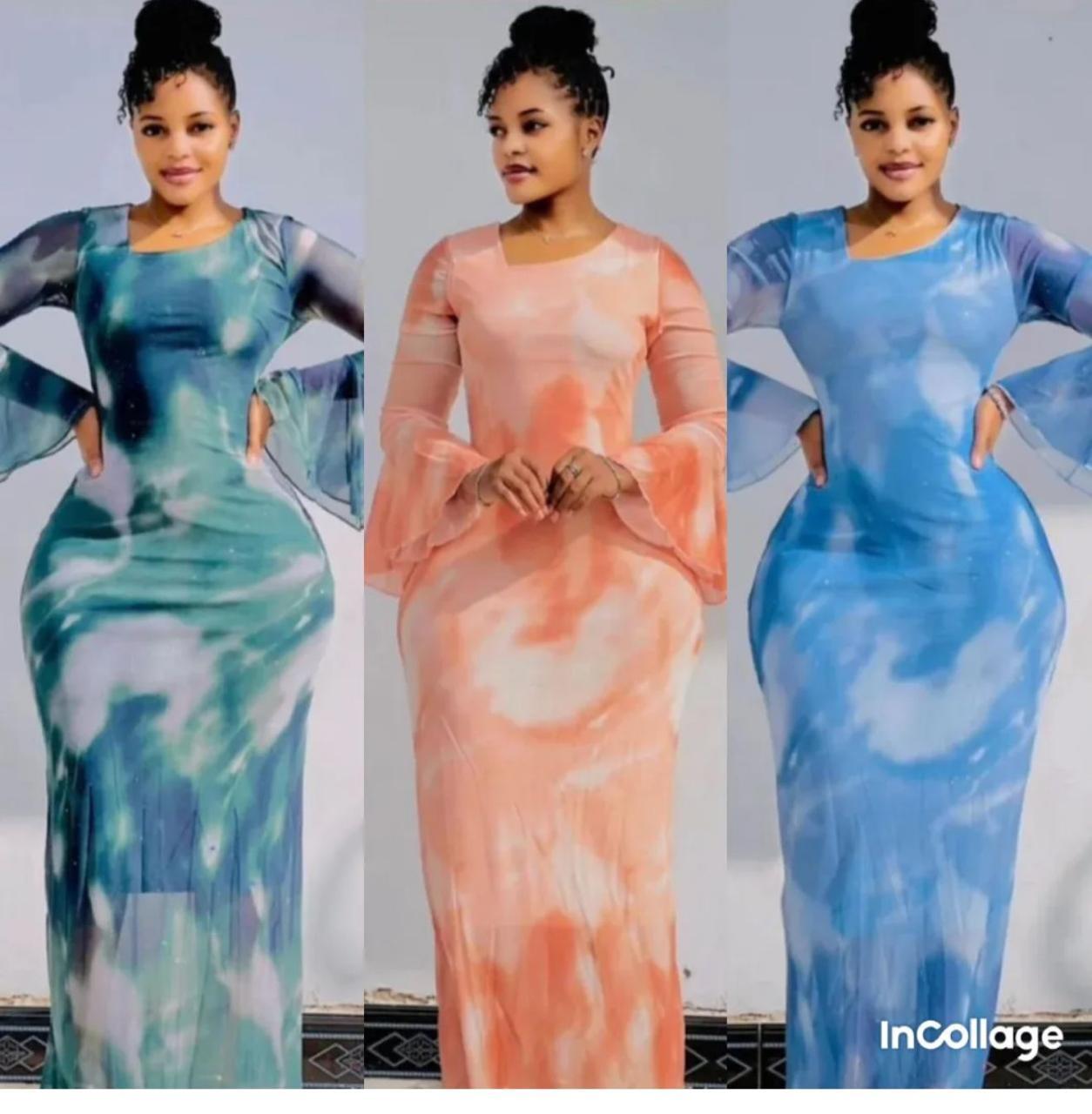 tie-dye print maxi dress