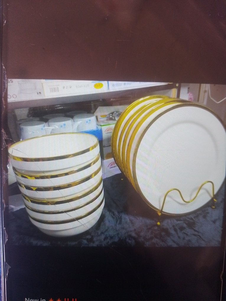 12pc white gold dinner sets