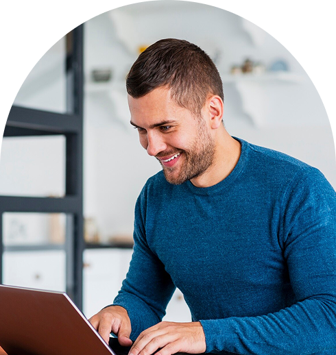 Professional working on laptop