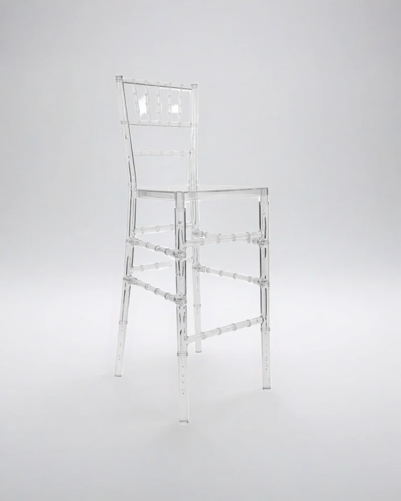 High Stool Clear With Back