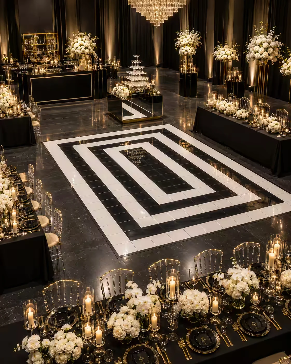 Black & White Geometric Floor