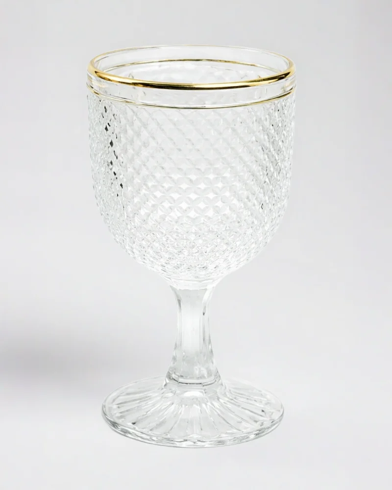 Gold Double Rim Wine Glass