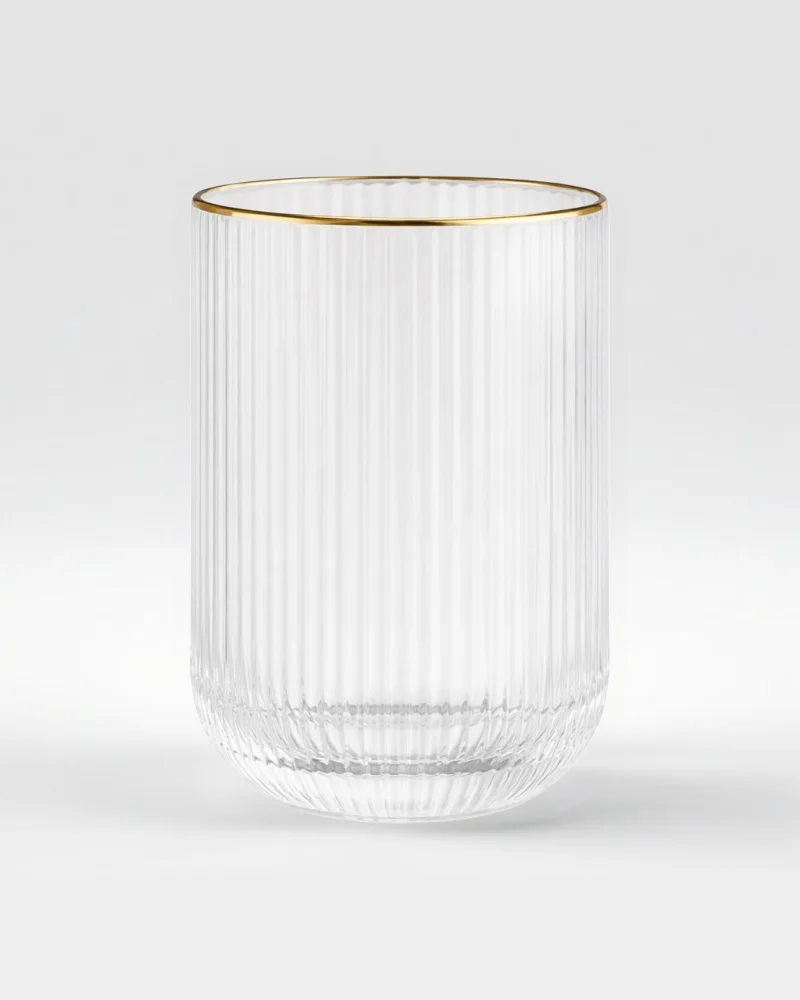 Gold Rim Water Glass