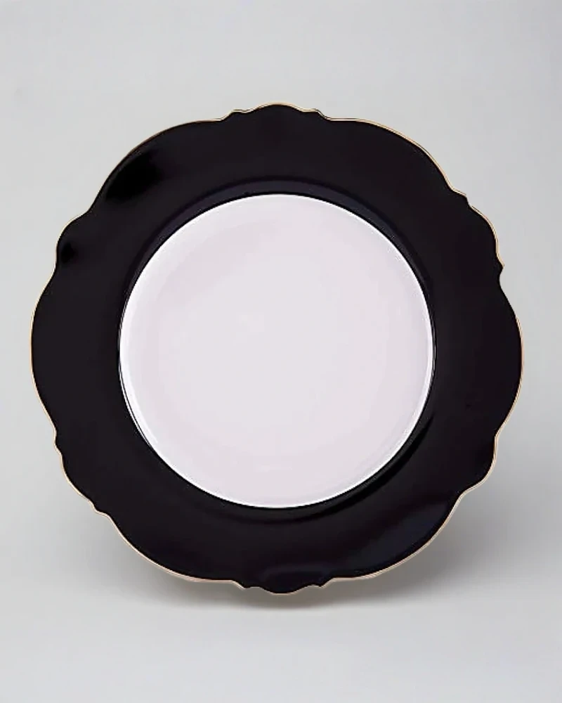 Underplate Black with Gold Rim