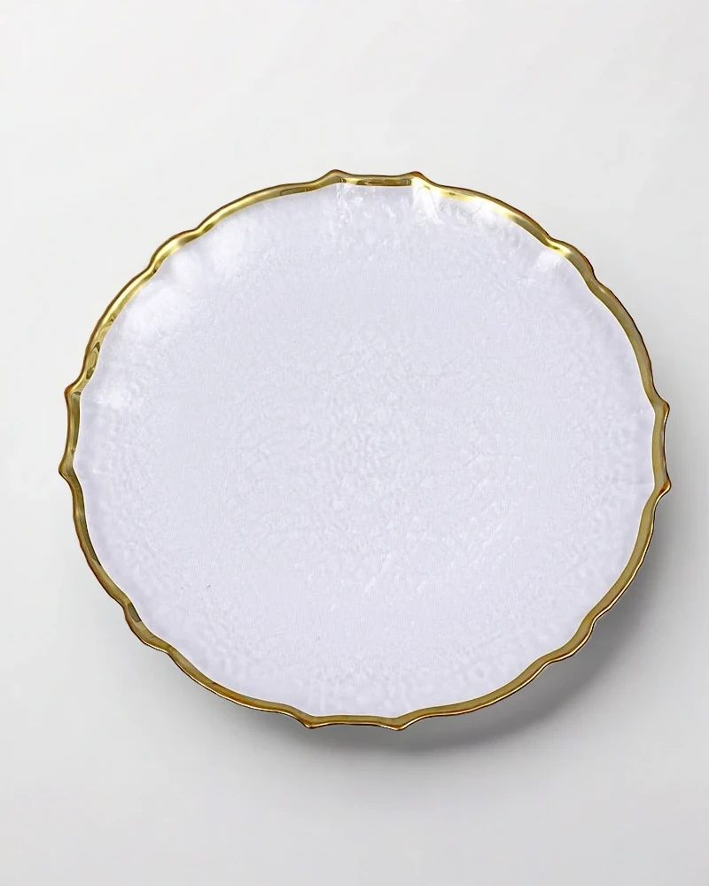 Underplate Clear Gold Flower Rim