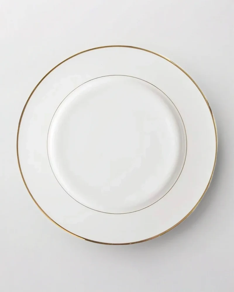 Underplate Clear with Lines and Gold Rim