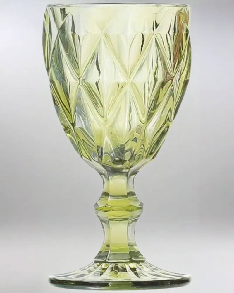 Vintage Green Wine Glass