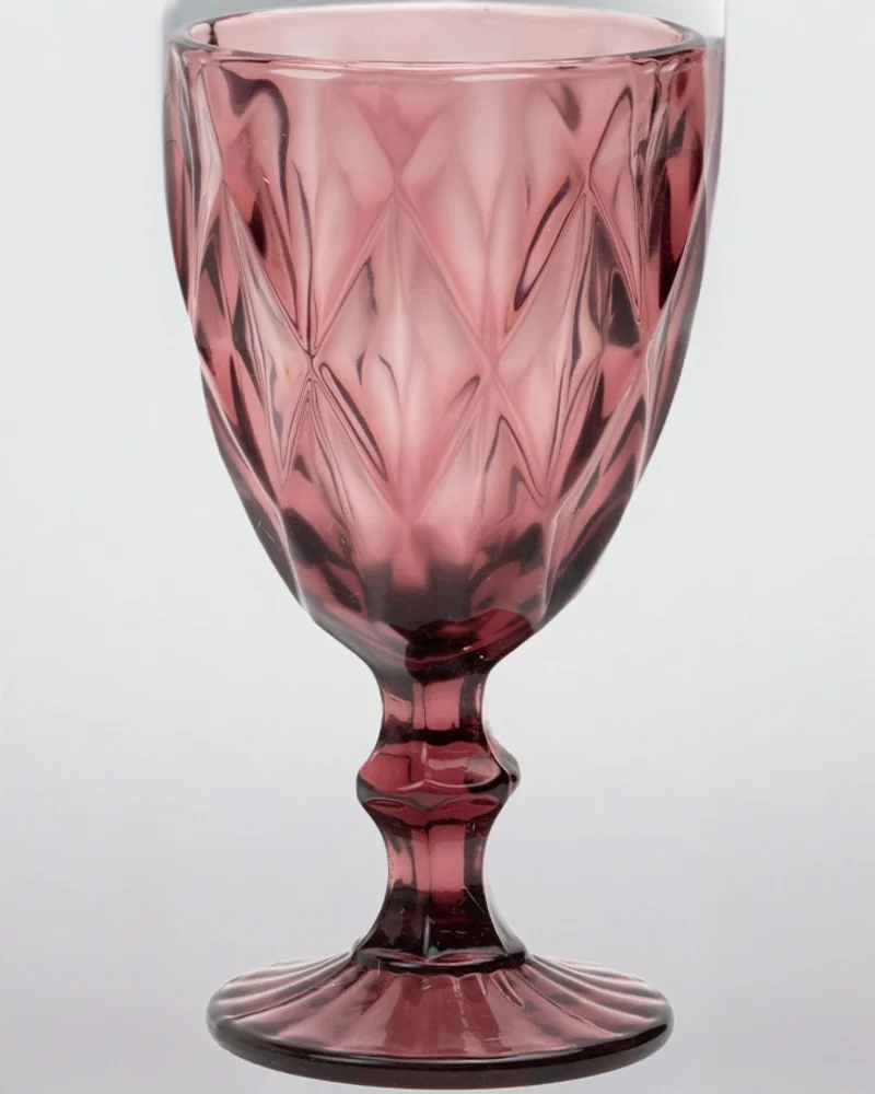 Vintage Pink Wine Glass