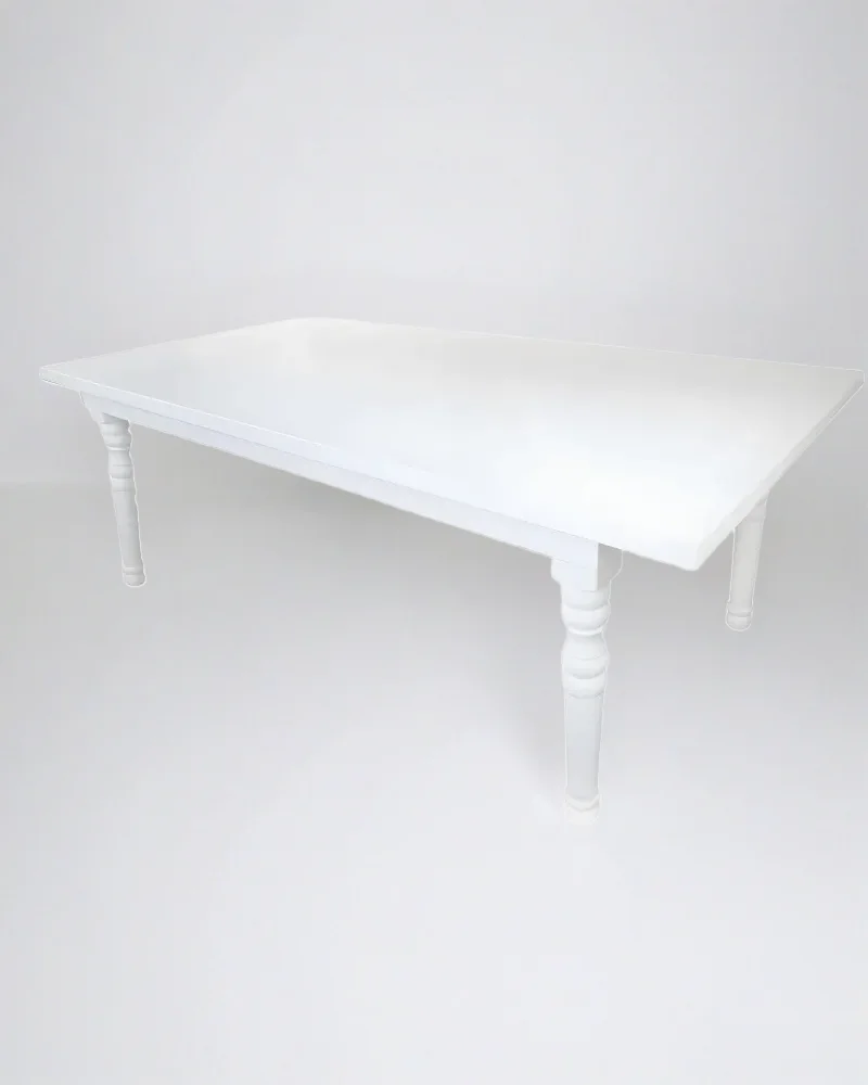 White Wooden Rectangular Table