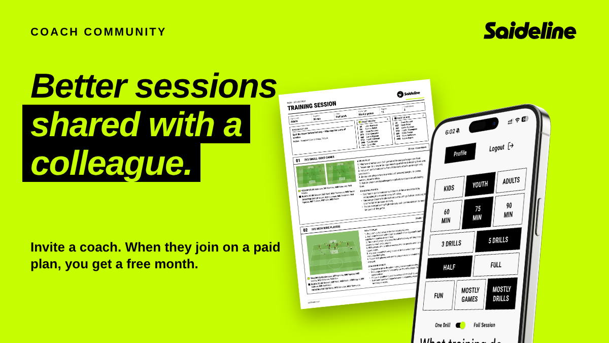 Share Saideline With a Coach, Get a Free Month for Every One Who Joins
