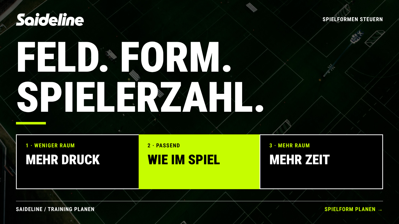 Feldgröße, Feldform und Spielerzahl im Fußballtraining