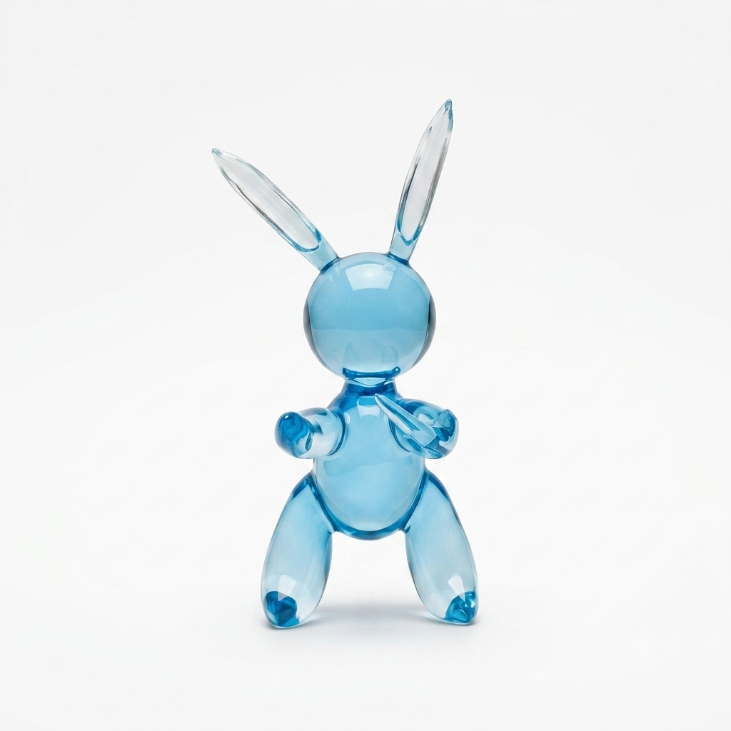 Rabbit Clear Resin Blue Decor