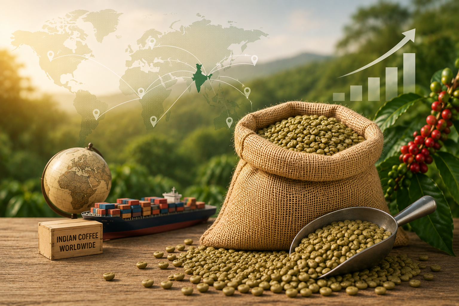 Indian Coffee Exports Hit Record Growth in 2025