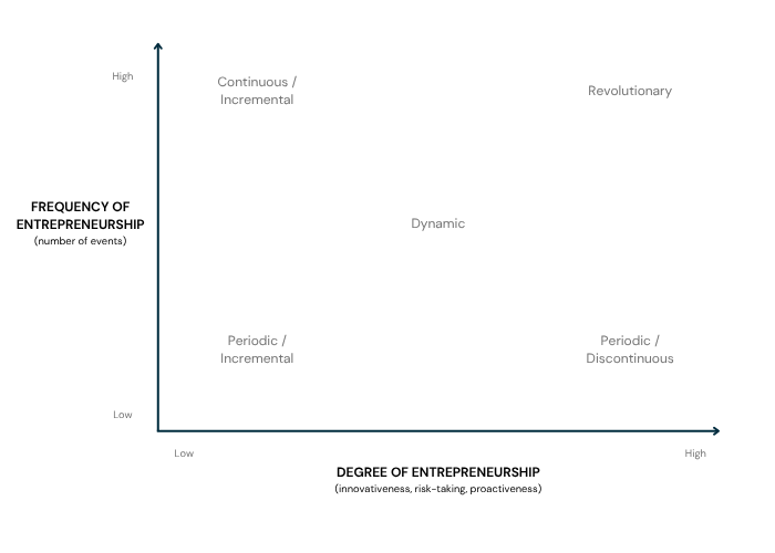 A chart that explains the entrepreneurial grid