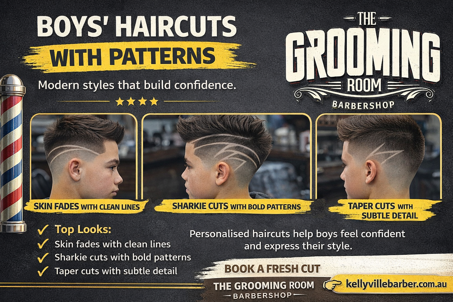 Boy's haircuts with patterns