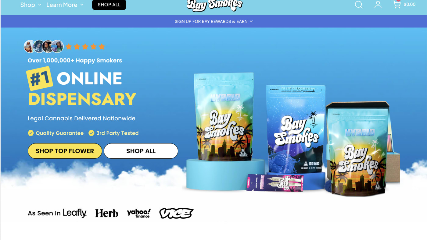 Bay Smokes website screenshot
