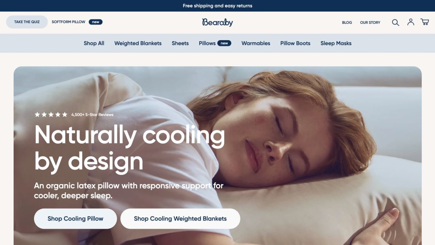 Bearaby website screenshot