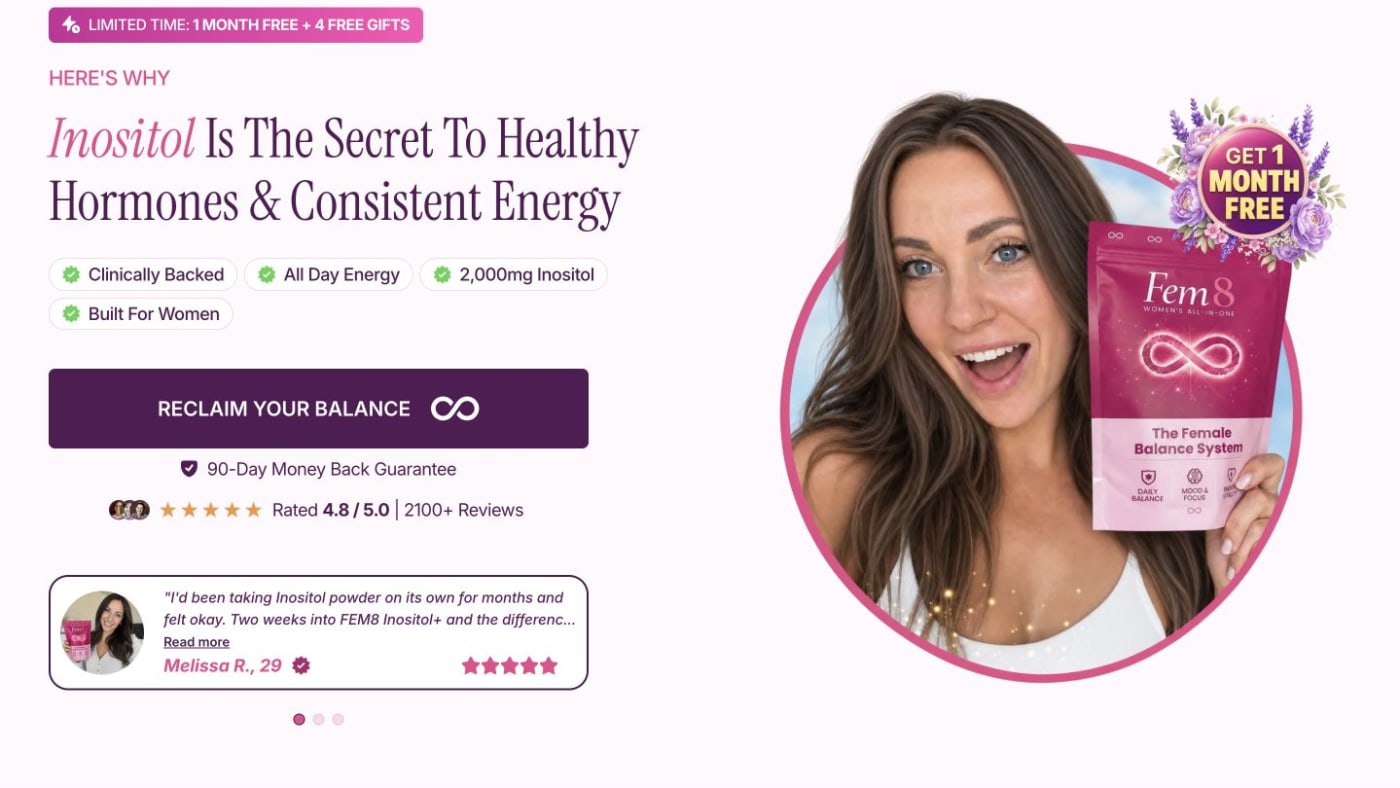 Fem8 website screenshot