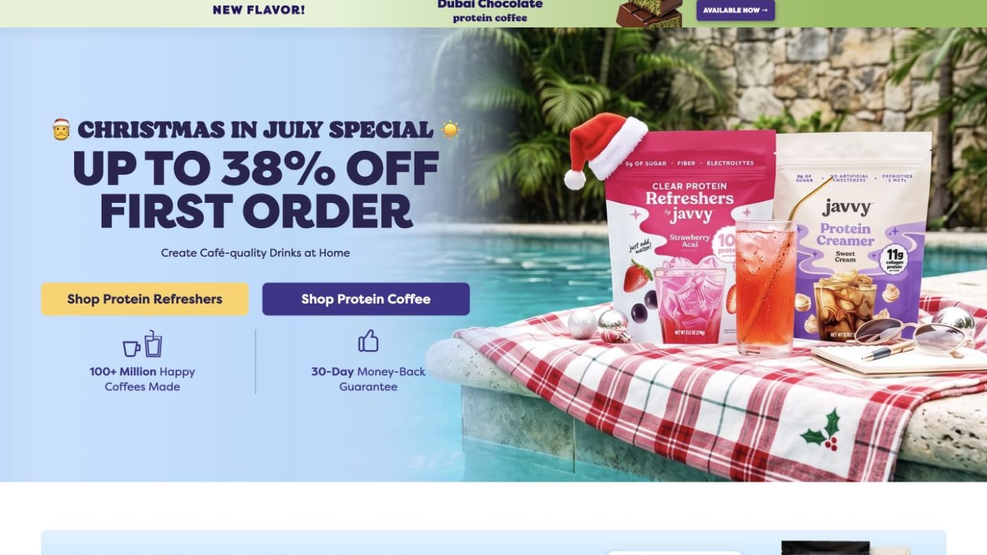 Javvy Coffee website screenshot