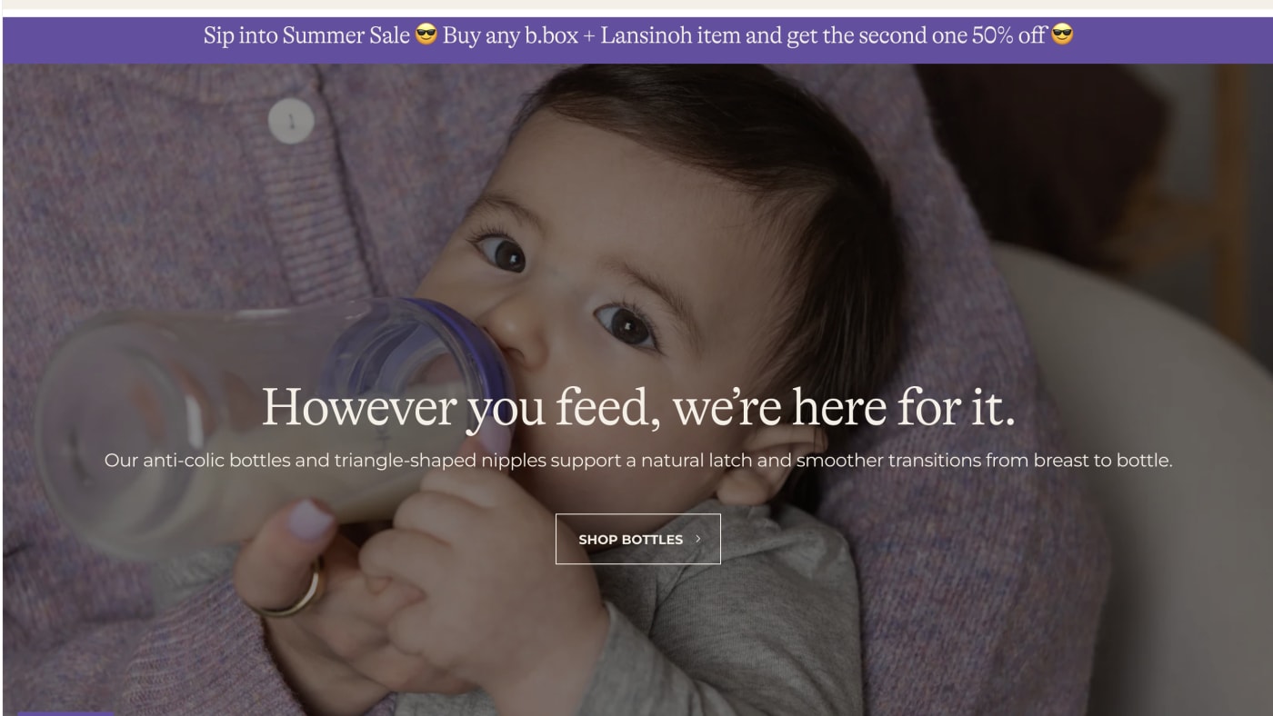 Lansinoh website screenshot