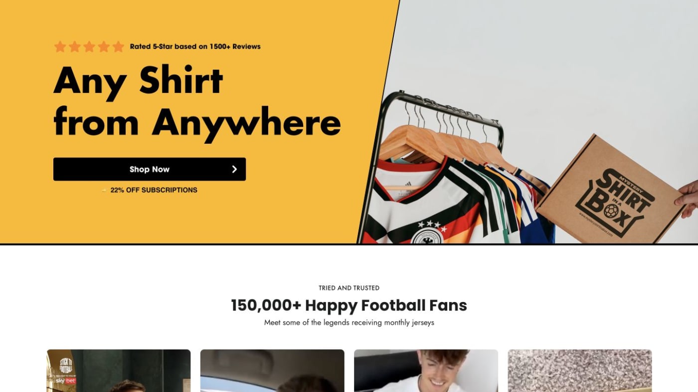 Mystery Shirt In A Box website screenshot