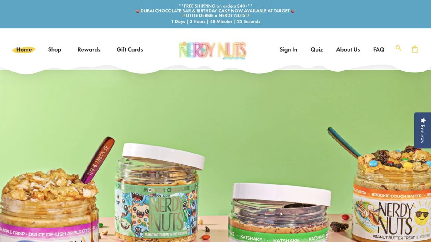 Nerdy Nuts website screenshot