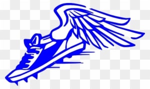 Winged Foot, Blue And White Clip Art - Track And Field Clipart Blue - Transparent PNG Free Download