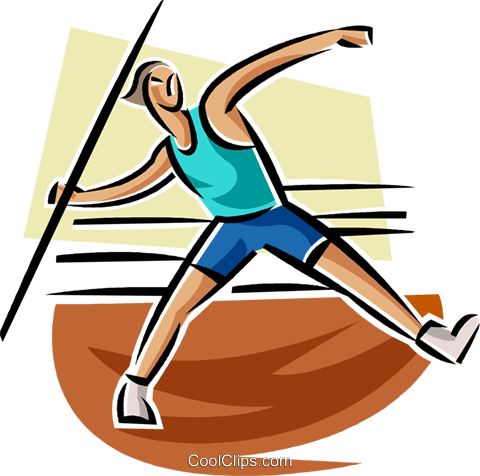 Javelin Toss Royalty Free Vector Clip Art Illustration - Athletics Track And Field Clipart [DE] - Transparent PNG Free Download