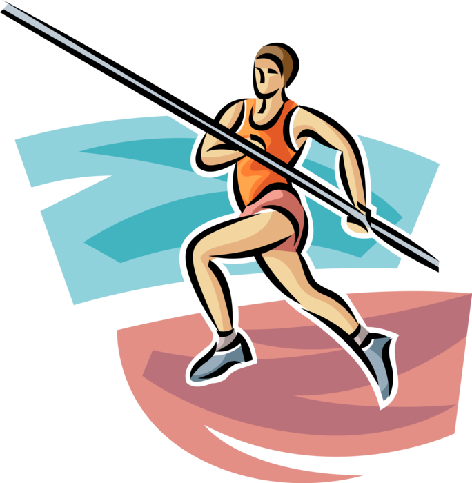 Vector Illustration Of Track And Field Athletic Sport - Pole Vault Clipart Free - Transparent PNG Free Download