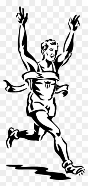 Vector Illustration Of Track And Field Athletic Sport - Winning A Race - Transparent PNG Free Download