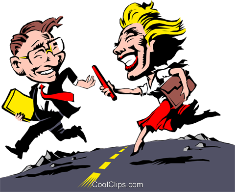 Cartoon Man & Woman Track & Field Royalty Free Vector - Relay Race [VI] - Transparent PNG Free Download