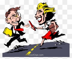 Cartoon Man & Woman Track & Field Royalty Free Vector - Relay Race - Transparent PNG Free Download