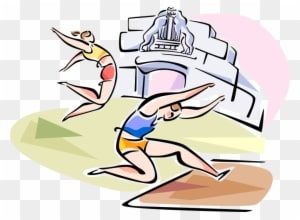 Vector Illustration Of Track And Field Long Jumpers - Vector Illustration Of Track And Field Long Jumpers [FR] - Transparent PNG Free Download